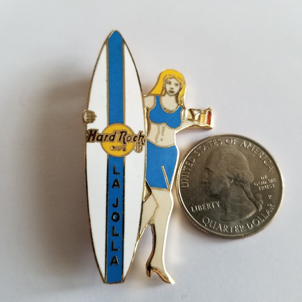 Hard Rock Cafe pin La Jolla Surfer Girl waitress with blonde hair - Picture 4 of 9
